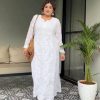 Sublime White Color Reyon Thread Sequence Work Salwar Suit