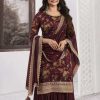 Superb Maroon Color Vichitra Digital Print Embroidery Salwar Suit