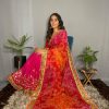 Superb Pink Color Chiffon Material Double Shaded Work Saree