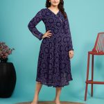 Aesthetically Pleasing Blue Color fox Georgette Printed Kurti