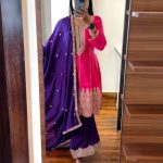 Aglow Pink Color Chinon Silk Sequence Work Salwar Suit