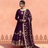 Alluring Purple Color Georgette Embroidery Sequence Salwar Suit