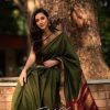Artful Green Color Soft Lichi Silk Cloth Jacquard All Over Saree
