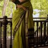 Artful Mehndi Green Soft Lichi Silk Cloth Jacquard All Over Saree