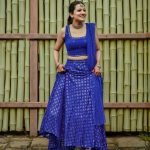 Grand Blue Color Georgette Embroidery Work Lehenga Choli