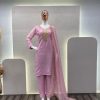 Grand Pink Color Organza Cording Embroidery Salwar Suit