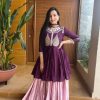 Majestic Purple Color Chinon Heavy Embroidery Lehenga Choli
