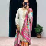 Mesmerizing White Color Chinon Embroidery Work Salwar Suit