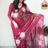 Perfect Red Color Soft Georgette Silk Design All Over Saree