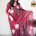 Perfect Red Color Soft Georgette Silk Design All Over Saree