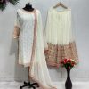 Perfect White Color Georgette Embroidered Sequences Salwar Suit