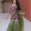 Pretty Maroon Color Georgette Embroidery Sequence Salwar Suit