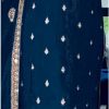 Sublime Blue Color Faux Georgette Embroidery Salwar Suit