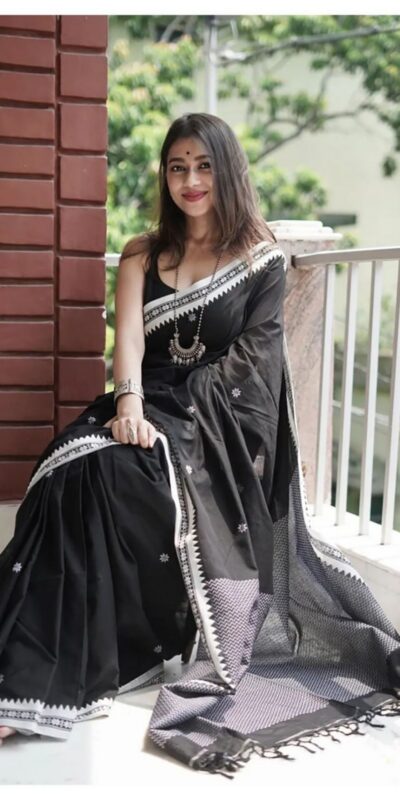 KP 5074 Black Color Soft Lilan Slab Weaving Work Saree Casual, Party Wear, Wedding, Events Etc. Expected Delivery 4-6 Working Days @1449/- | Sarees, Bollywood Sarees, Creative Sarees, Designer Sarees, Embroidered Sarees, Ethnic Saree, Modern Digital sarees, Party Wear Sarees