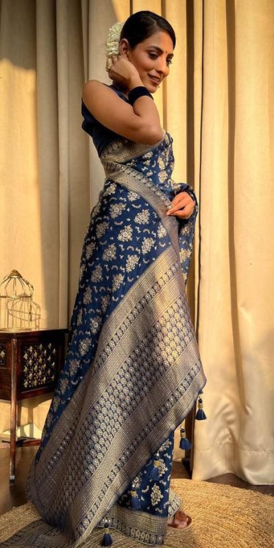 KP 5079 Blue Color Soft Lichi Silk Jacquard On All Over Saree Casual, Party Wear, Wedding, Events Etc. Expected Delivery 4-6 Working Days @1449/- | Sarees, Bollywood Sarees, Creative Sarees, Designer Sarees, Embroidered Sarees, Ethnic Saree, Modern Digital sarees, Party Wear Sarees