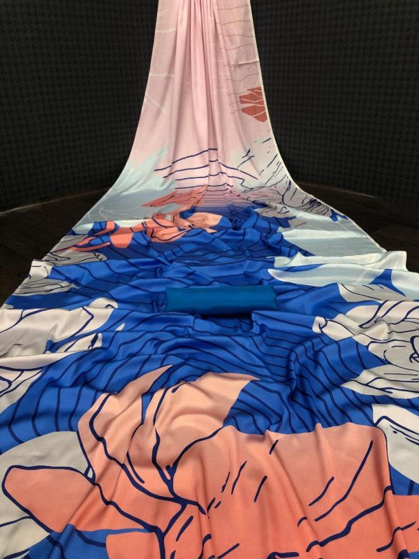 Adorable Royal Blue Color Devsena Soft Silk Digital Printed Saree