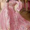 Aglow Pink Color Heavy Net Sequence Embroidery Sharara Suit