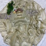 Artful Golden Color Fancy Jimi Chu Embroidered Sequence Saree