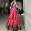 Classic Pink Color Kanjivaram Zari Weaving Work Lehenga Choli