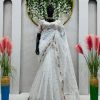 Classic White Color Organza Silk Thread Sequence Work Saree