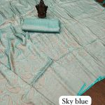 Elegant Sky Blue Color Soft Silk Beautiful Rich Pallu All Over Saree