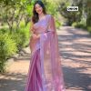 Fancy Onion Color Burberry Silk Diamond Sequins Saree