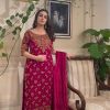 Fancy Pink Color Georgette Sequence Embroidery Salwar Suit