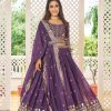Fancy Purple Georgette Embroidery Sequence Lehenga Choli