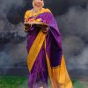 Fancy Rebecca Purple Soft Lichi Silk Ordinary Design Pallu Saree