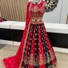 Fancy Red Color Georgette Embroidery Lehenga Choli