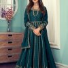 Grand Blue Color Georgette Codding Embroidery Anarkali Suit