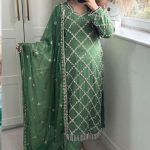 Grand Dark Green Georgette Embroidered Hand Work Salwar Suit