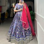 Grand Lavender Color Chinon Digital Printed Embroidery Lehenga Choli