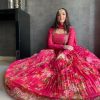 Grand Pink Color Georgette Silk Amazing Printed Lehenga Choli