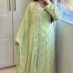 Grand Pista Color Georgette Embroidered Hand Work Salwar Suit