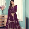 Grand Purple Color Georgette Codding Embroidery Anarkali Suit