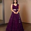 Luminous Purple Color Georgette Embroidery Work Lehenga Choli
