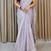 Luminous Violet Color Pure Soft Jimmy Choo Embroidery Saree