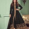 Marvel Black Color Heavy Georgette Embroidery Sharara Suit
