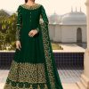 Perfect Green Color Georgette Cording Anarkali Suit