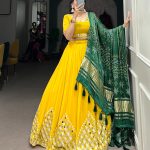 Pretty Yellow Color Georgette Sequins Embroidery Lehenga Choli