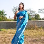 Special Sky Blue Color Soft Lichi Silk Ordinary Design Pallu Saree