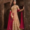Stylish Golden & Red Color Heavy Net Embroidery Salwar Suit