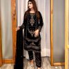 Sublime Black Color Viscose Velvet Embroidery Salwar Suit