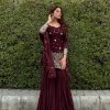 Sublime Maroon Color Georgette Thread Sequence Salwar Suit