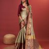 Superb Golden Color Rich Cotton Jacquard Silk Saree