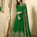 Superb Green Color Georgette Cording Sharara Suit