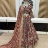 Superb Peach Color Chinon Silk Digital Printed Lehenga Choli