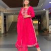 Superb Pink Color Georgette Embroidery Sequence Salwar Suit