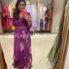 Superb Purple Color Sequence Coding Embroidery Work Gown
